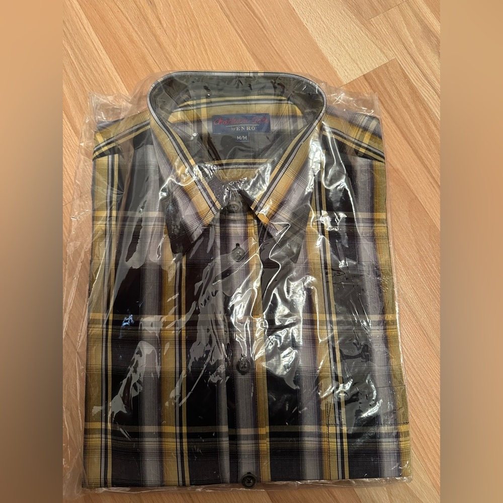 Black and Yellow Casual Button Down Shirt